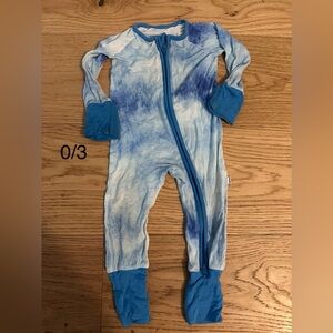 Little Sleepies Blue and White Kids Footie